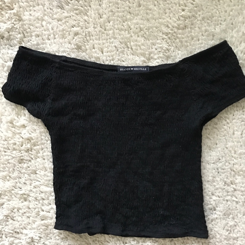 Off the shoulder black Brandy Melville top